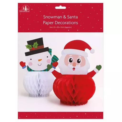 Snowman & Santa Paper Decoration