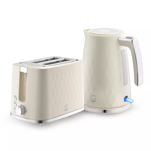 Swan Hexton Collection 1.7L Jug Kettle & 2 Slice Toaster Bundle
