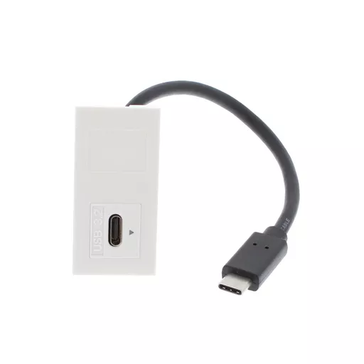 USB-C 3.2 Euro Module (Gen 1) (Tailed Female to Male), White