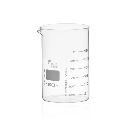 Philip Harris Glass Beaker - Squat Form - 150ml - Pack of 12