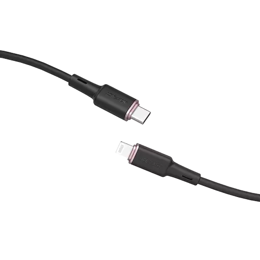 Acefast - 1.2m (30W) Power Delivery - USB-C to MFI Lightning Silicone Cable - Black
