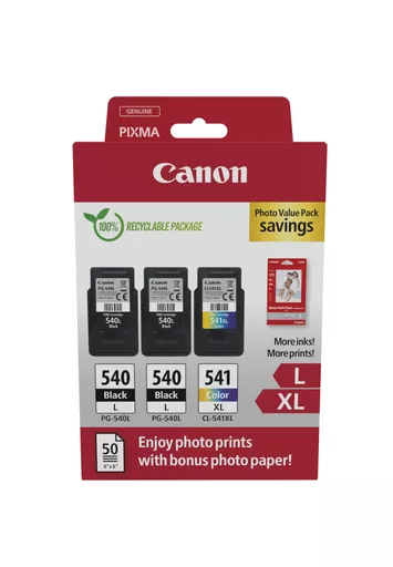 Canon 5224B015/PG-540L+CL-541XL Printhead cartridge multi pack 2x black +1x color Pack=3 for Canon Pixma MG 2150/MX 370