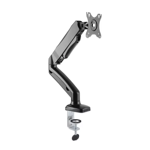 Manhattan TV & Monitor Mount, Desk, Full Motion (Spring), Screen Sizes: 10-27", Black, C-Clamp or Grommet Assembly, VESA 75x75 to 100x100mm, Max 9kg