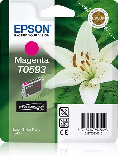 Epson C13T05934010/T0593 Ink cartridge magenta, 520 pages 13ml for Epson Stylus Photo R 2400