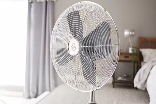 16" Retro Grey Stand Fan