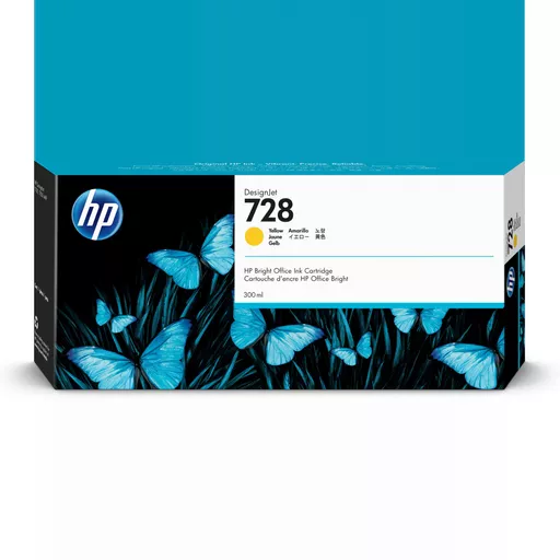 HP F9K15A/728 Ink cartridge yellow 300ml for HP DesignJet T 730/830