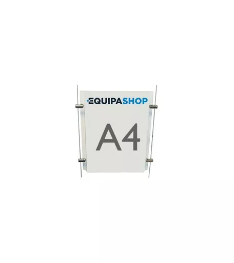 Poster Display - A4 Portrait Acrylic Holder for Cables or Rod