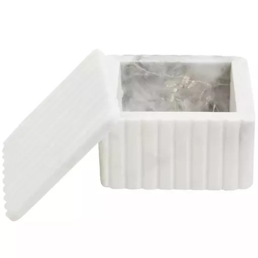 Decorative Box, Olivia, White Marble, Small