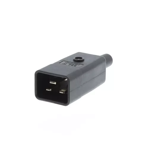 IEC C20 Rewirable - Straight (16A, 250V), Black