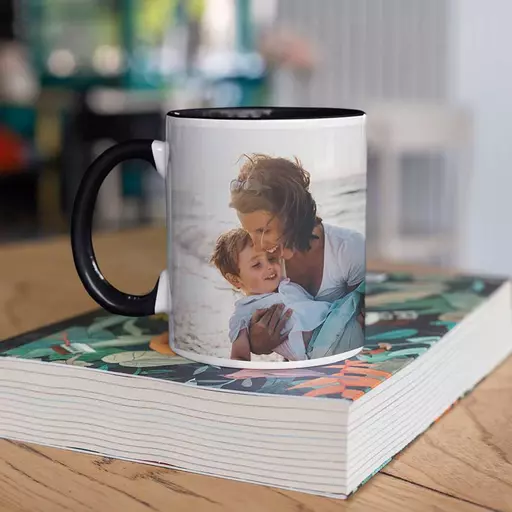 Personalised Black Coloured Inside Mug with Your Image and Text