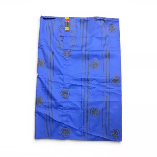 Vintage Authentic Ghanaian Adinkra Hand-Stamped Cotton Textile