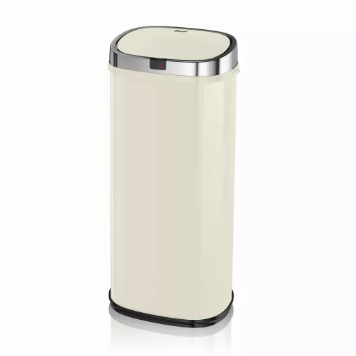 50L Square Sensor Bin Cream