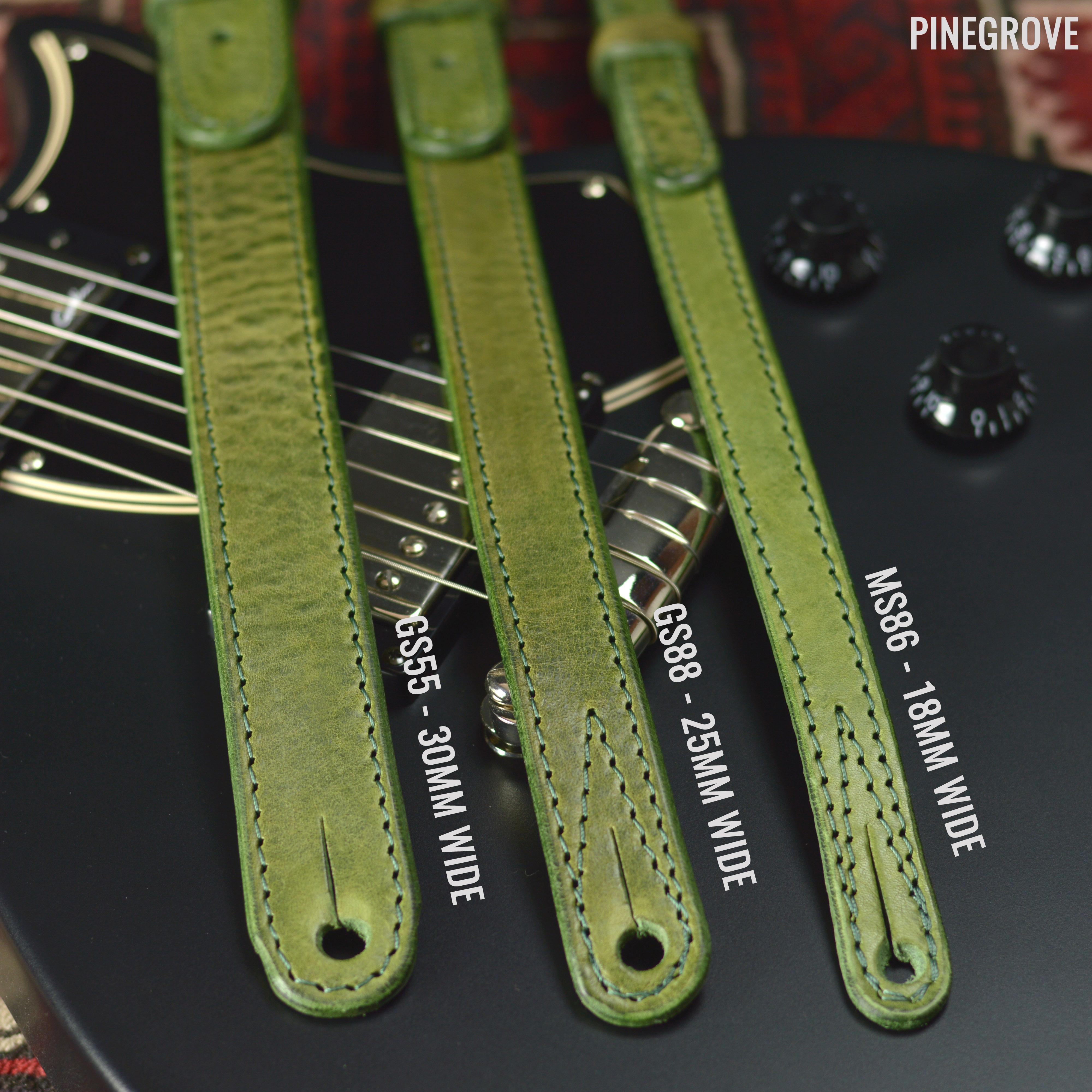 Pinegrove Leather mandolin straps in green