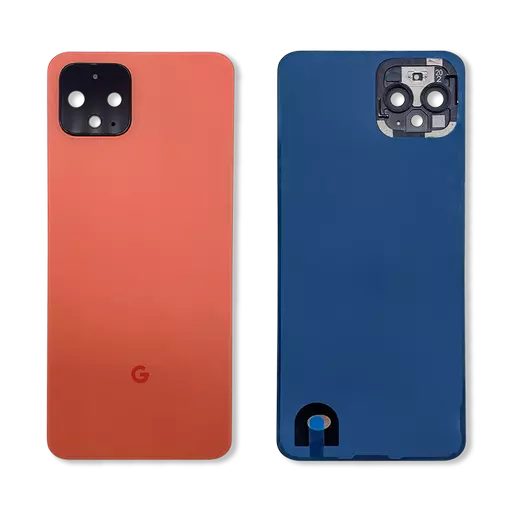 Back Glass w/ Camera Lens (No Logo) (Oh So Orange) (CERTIFIED) - For Google Pixel 4