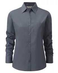 Ladies' Long Sleeve Polycotton Easy Care Poplin Shirt