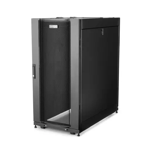 StarTech.com 25U Server Rack Cabinet - 4 Post Adjustable Depth 7-35" Locking Vented Mobile/Rolling Network/Data/IT Equipment Enclosure w/Casters/Hook & Loop Dell PowerEdge HP ProLiant