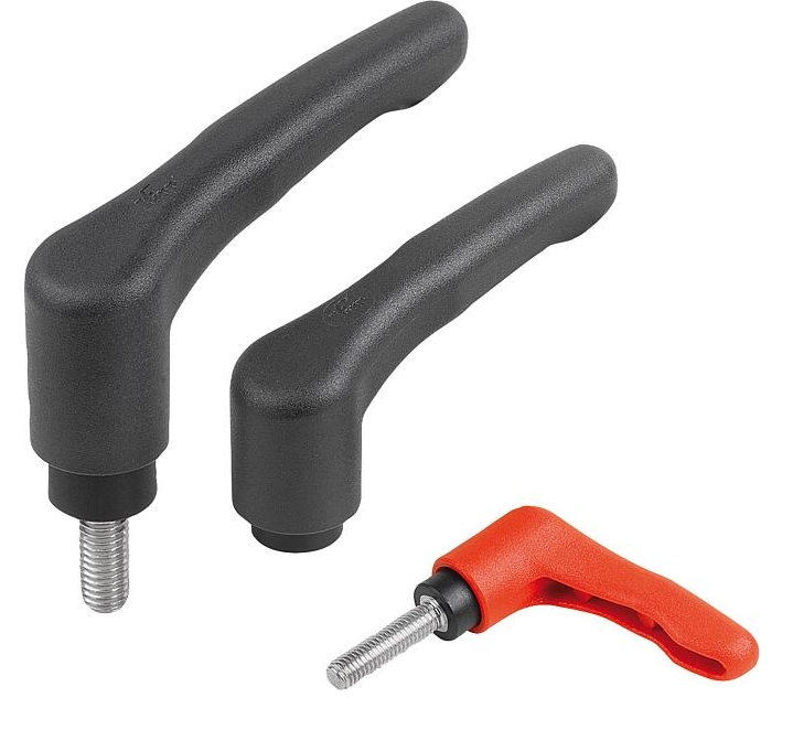 K1743 - Eco Clamp Levers With Reinforced Plastic Handle And Stainless Steel Thread M4-M10