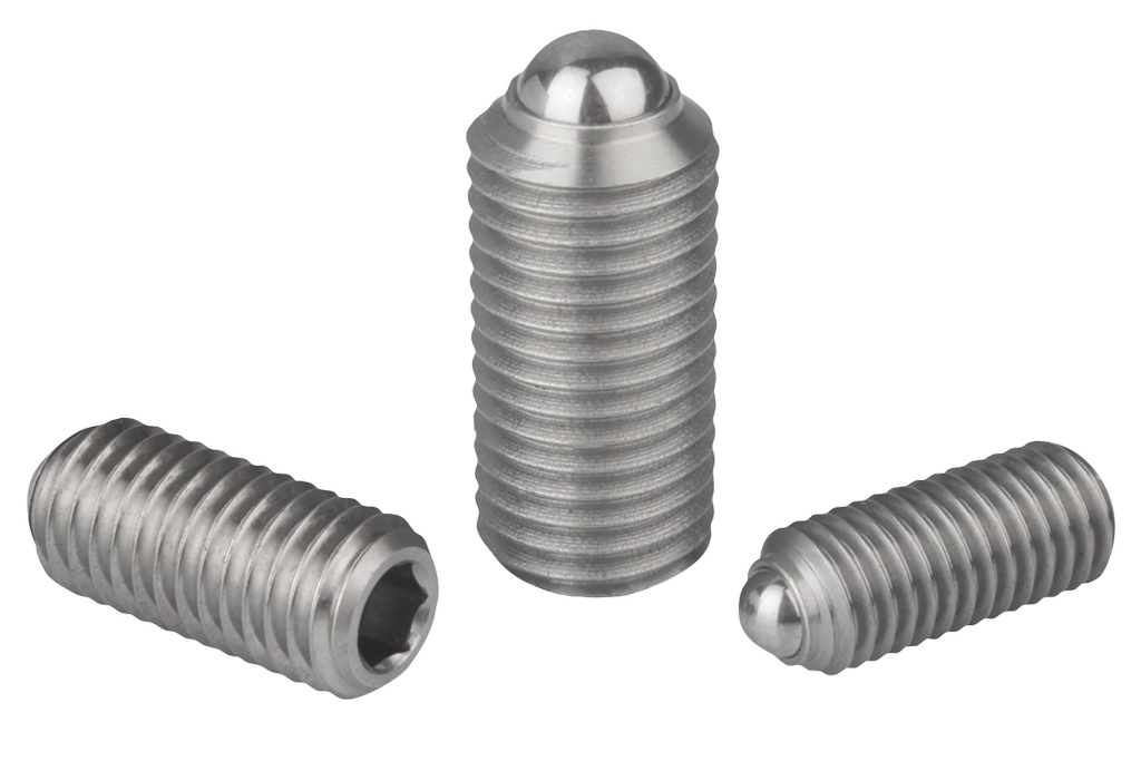 K0316 Inch - Spring Plungers With Hex Socket And Ball In Stainless Steel