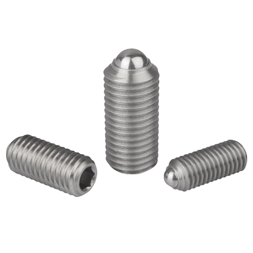K0316 Inch - Spring Plungers With Hex Socket And Ball In Stainless Steel