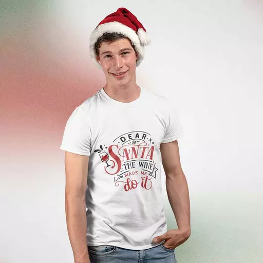 Personalised "Dear Santa, The Wine Made Me Do It" t-Shirt