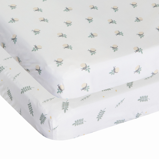Chicco White Next2me Bamboo Forever Cot Set 2 Pieces - Greenery