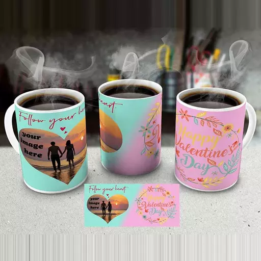 Personalised 'Follow Your Heart' Valentine's Day Mug - Upload Photo