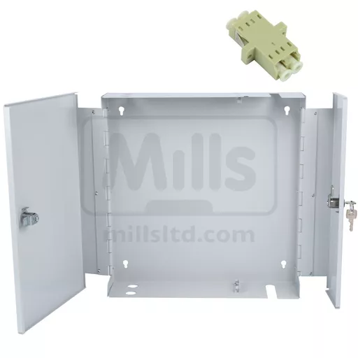 Lockable Double Door Fibre Wall Box with up to 24x LC Duplex Multimode Adaptors