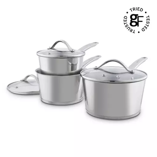 Good Food Stainless Steel 3-Piece Saucepan Set