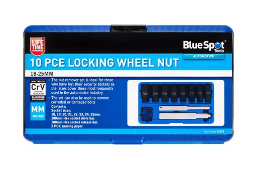 10 PCE Locking Wheel Nut (18-25mm)