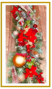 CHRISTMAS TABLE RUNNER / GARLAND- TRADITIONAL - ANY SIZE - ANY COLOUR - from £35