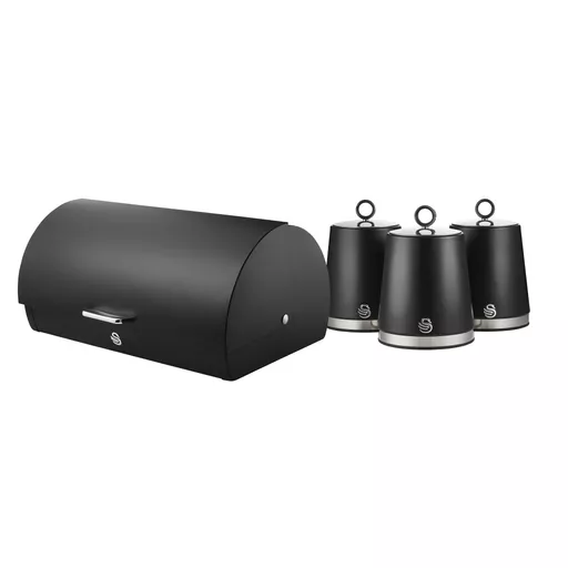 Swan Serenity Set of 3 Canisters & Bread Bin Bundle