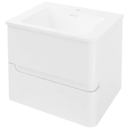 Arda 60cm, 2 Drawer Wall Hung Unit Right Hand (RH) - High Gloss White