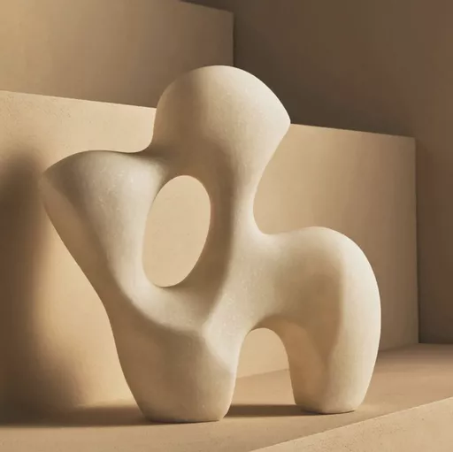 Marble Organic Sculpture, Broc, White