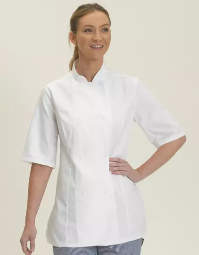 Ladies' Short Sleeve Fitted Chef's Jacket
