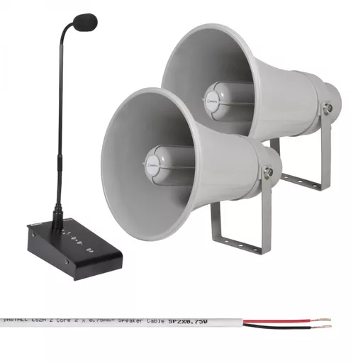 Adastra Small PA Announcement System with x2 Horn Speaker