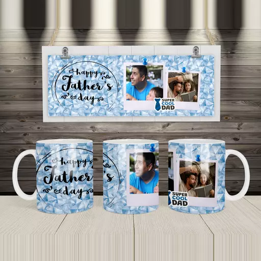 Personalised 'Super Cool Dad' Mug - Upload Photos