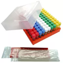 Protect Vials Mixed Colour PP Tray Loops & Needles Pk 100