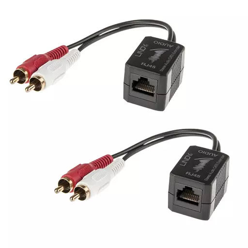 Lindy Stereo Audio Extender, Cat.5/6 100m 2x RCA