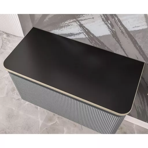 Belice 80cm sintered sit on basin Black