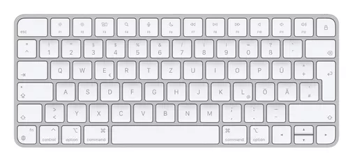 Apple Magic keyboard USB + Bluetooth German Aluminium, White