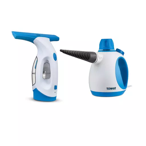 Handheld Steam Cleaner & Cordless Window Vac Set