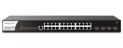 Draytek G2280x Managed Gigabit Ethernet (10/100/1000) 1U Black, Steel
