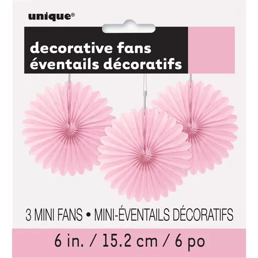Lovely Pink Decorative Fans - Pack of 3