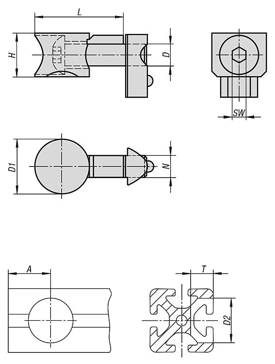 Twist In Slot For Aluminium Profile.