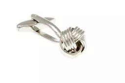 Knot Weave Silver Metal Cufflinks