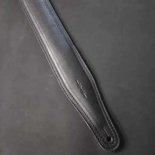 BS63 Black Leather Padded Guitar Strap - B-stock