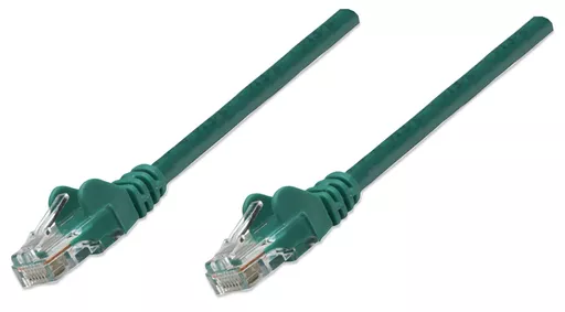 Intellinet Network Patch Cable, Cat5e, 20m, Green, CCA, U/UTP, PVC, RJ45, Gold Plated Contacts, Snagless, Booted, Lifetime Warranty, Polybag