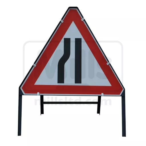Road Narrows Left Sign (517L) 1200mm