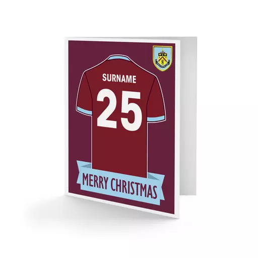 Burnley FC Shirt Christmas Card