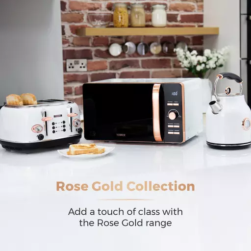 Rose gold microwave hot sale kettle and toaster